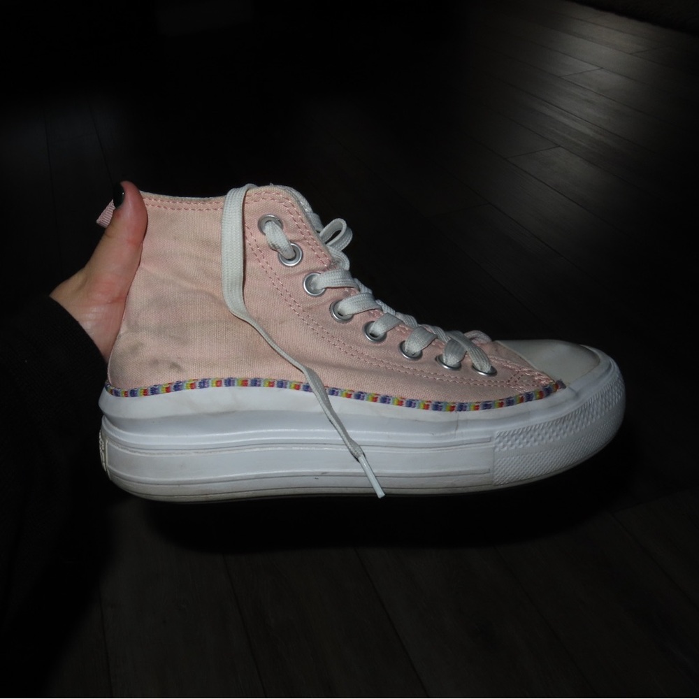 Pink high top Converse